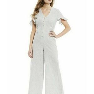 A Loves A Striped Wide Leg Linen Jumpsuit XS NWT